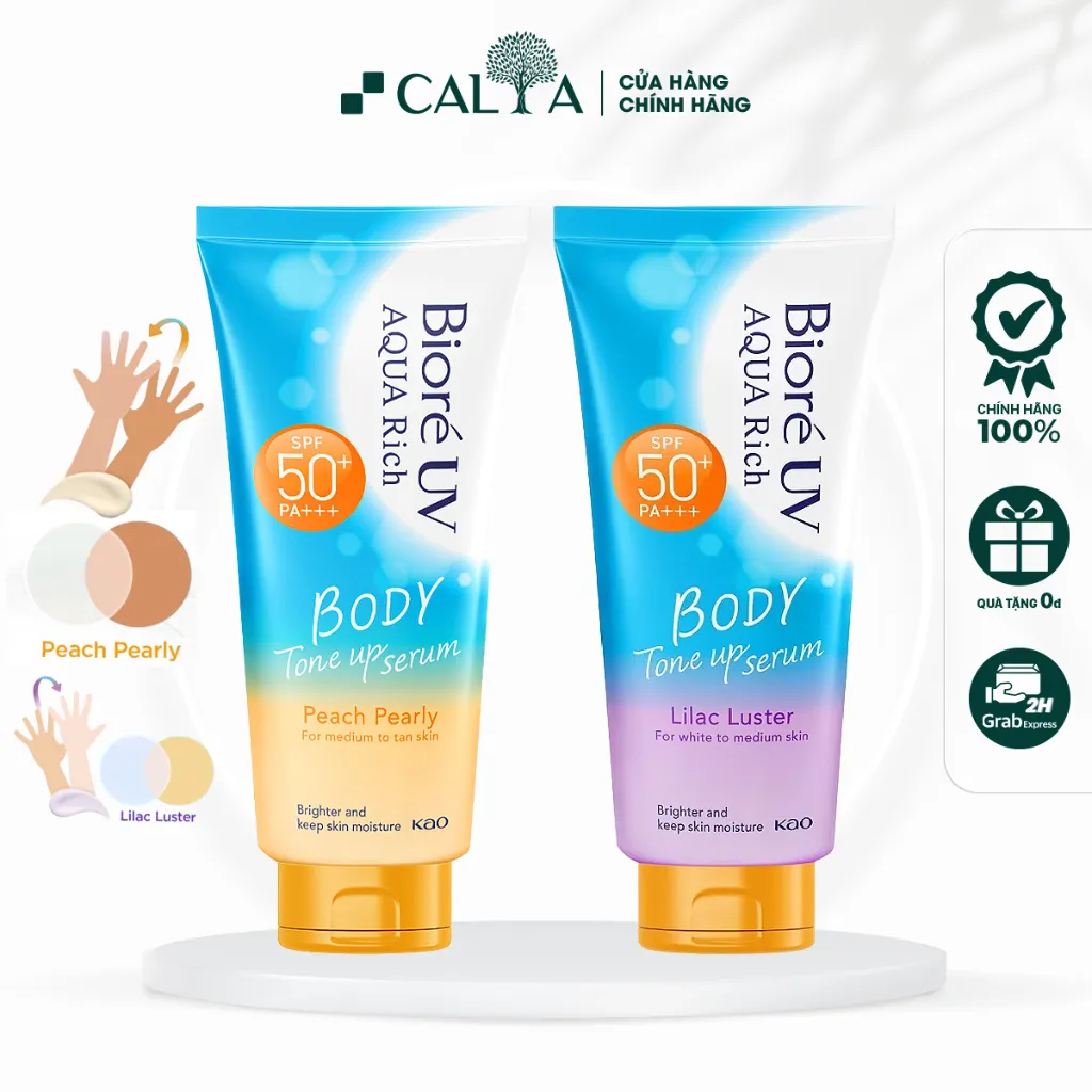 Serum Chống Nắng Dưỡng Thể Biore Nâng Tone - Bioré UV Aqua Rich Tone Up Serum SPF 50+ PA+++ 130ml